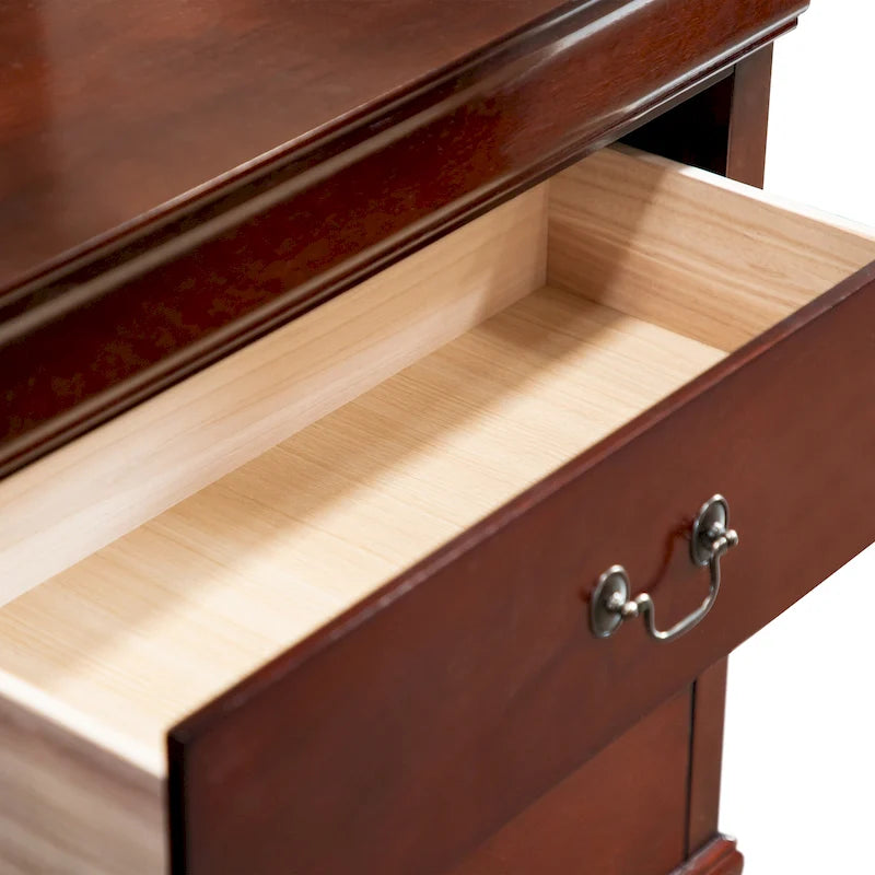 Commode traditionnelle en bois massif à 6 tiroirs