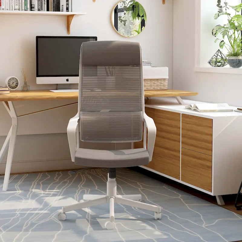 Chaise de bureau ergonomique pivotante réglable en hauteur en tissu contemporain