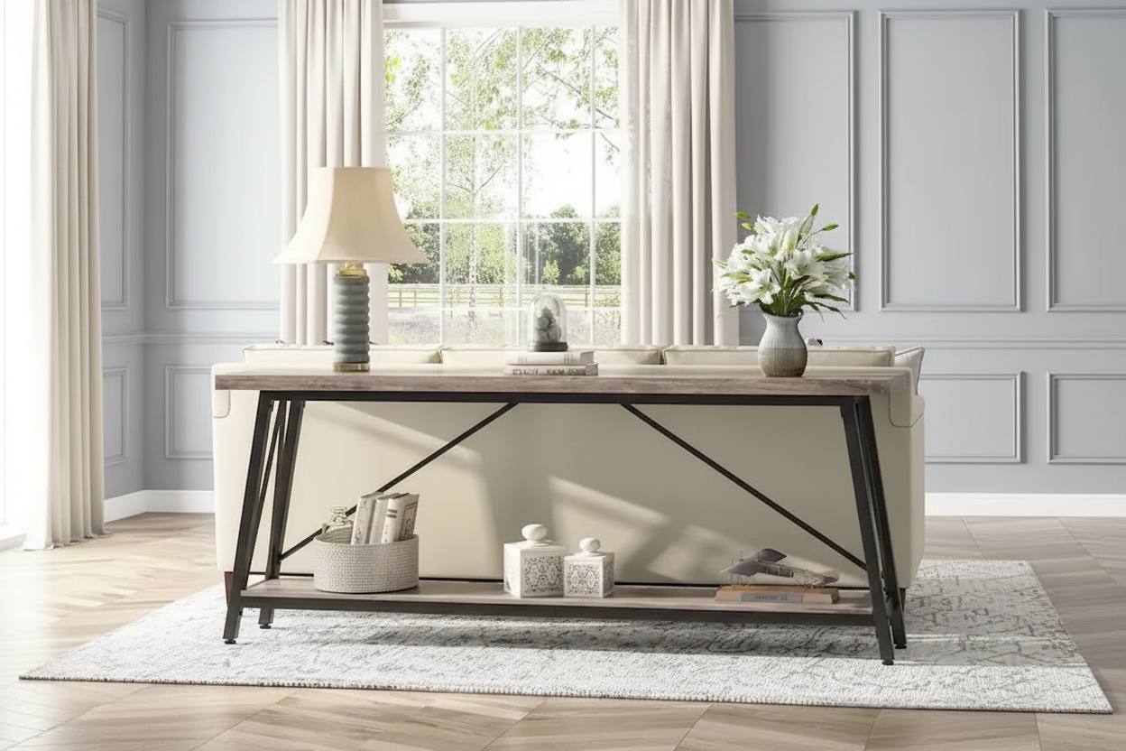 Console/Table de Canapé en Bois Extra Longue de 70,9 Pouces pour Entrée