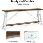 Console/Table de Canapé en Bois Extra Longue de 70,9 Pouces pour Entrée