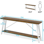 Console/Table de Canapé en Bois Extra Longue de 70,9 Pouces pour Entrée