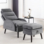 Fauteuil d'appoint avec dossier réglable et pouf de rangement