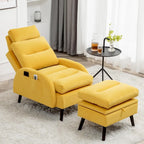 Fauteuil d'appoint avec dossier réglable et pouf de rangement