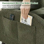 Fauteuil d'appoint avec dossier réglable et pouf de rangement