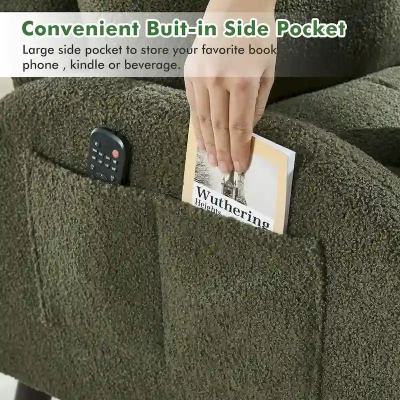 Fauteuil d'appoint avec dossier réglable et pouf de rangement