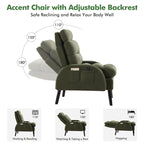 Fauteuil d'appoint avec dossier réglable et pouf de rangement