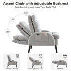 Fauteuil d'appoint avec dossier réglable et pouf de rangement