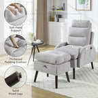 Fauteuil d'appoint avec dossier réglable et pouf de rangement