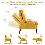 Fauteuil d'appoint avec dossier réglable et pouf de rangement
