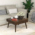 Table Basse en Bois Massif Marron Rustique COSIEST pour Salon
