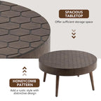 Table Basse en Bois Massif Marron Rustique COSIEST pour Salon