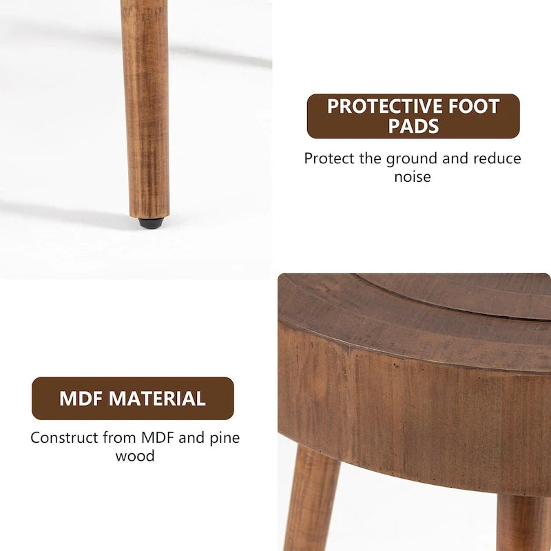 Table Basse en Bois Massif Marron Rustique COSIEST pour Salon