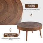 Table Basse en Bois Massif Marron Rustique COSIEST pour Salon