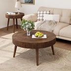 Table Basse en Bois Massif Marron Rustique COSIEST pour Salon