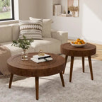 Table Basse en Bois Massif Marron Rustique COSIEST pour Salon