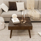 Table Basse en Bois Massif Marron Rustique COSIEST pour Salon