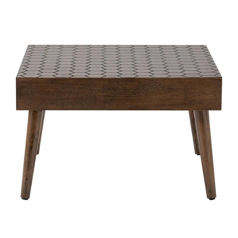 Table Basse en Bois Massif Marron Rustique COSIEST pour Salon