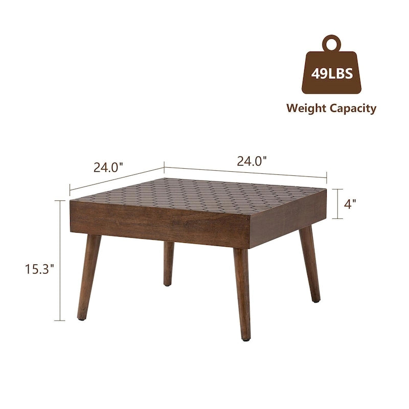 Table Basse en Bois Massif Marron Rustique COSIEST pour Salon