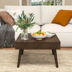 Table Basse en Bois Massif Marron Rustique COSIEST pour Salon