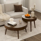 Table Basse en Bois Massif Marron Rustique COSIEST pour Salon