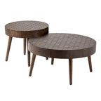 Table Basse en Bois Massif Marron Rustique COSIEST pour Salon