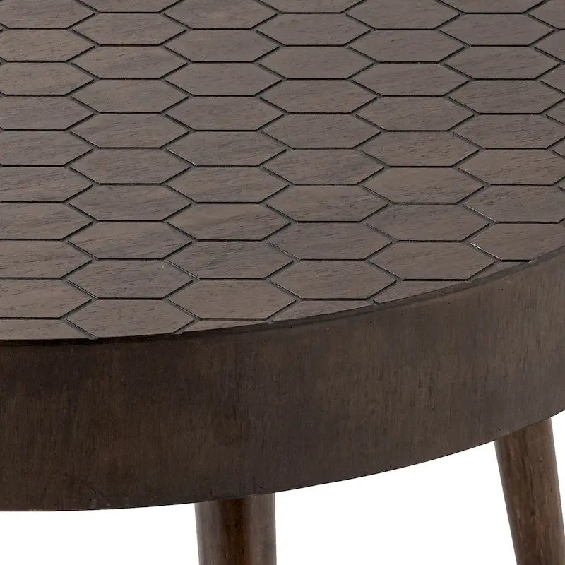 Table Basse en Bois Massif Marron Rustique COSIEST pour Salon