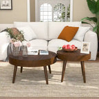 Table Basse en Bois Massif Marron Rustique COSIEST pour Salon