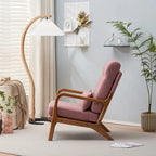 Chaise d'appoint à dossier haut en bois massif avec accoudoirs