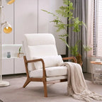 Chaise d'appoint à dossier haut en bois massif avec accoudoirs
