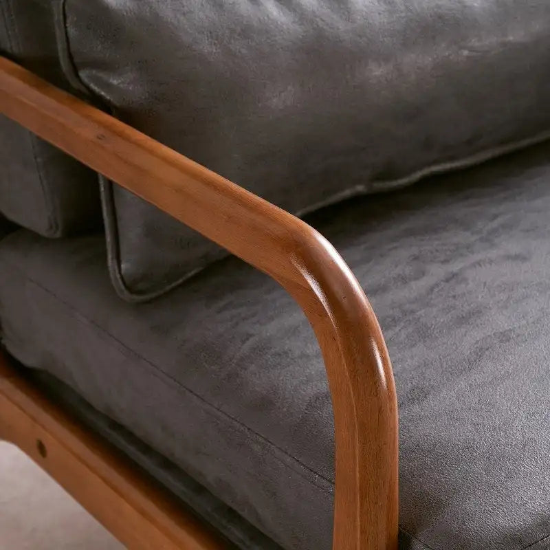 Chaise d'appoint à dossier haut en bois massif avec accoudoirs