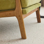 Chaise d'appoint à dossier haut en bois massif avec accoudoirs