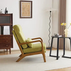 Chaise d'appoint à dossier haut en bois massif avec accoudoirs