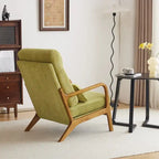 Chaise d'appoint à dossier haut en bois massif avec accoudoirs