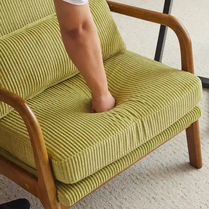 Chaise d'appoint à dossier haut en bois massif avec accoudoirs