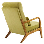 Chaise d'appoint à dossier haut en bois massif avec accoudoirs