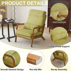 Chaise d'appoint à dossier haut en bois massif avec accoudoirs