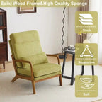 Chaise d'appoint à dossier haut en bois massif avec accoudoirs