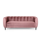Canapé 3 places moderne en velours - 76,20 P x 211,46 L x 76,84 H