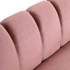 Canapé 3 places moderne en velours - 76,20 P x 211,46 L x 76,84 H