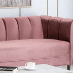 Canapé 3 places moderne en velours - 76,20 P x 211,46 L x 76,84 H
