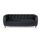 Canapé 3 places moderne en velours - 76,20 P x 211,46 L x 76,84 H