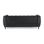 Canapé 3 places moderne en velours - 76,20 P x 211,46 L x 76,84 H