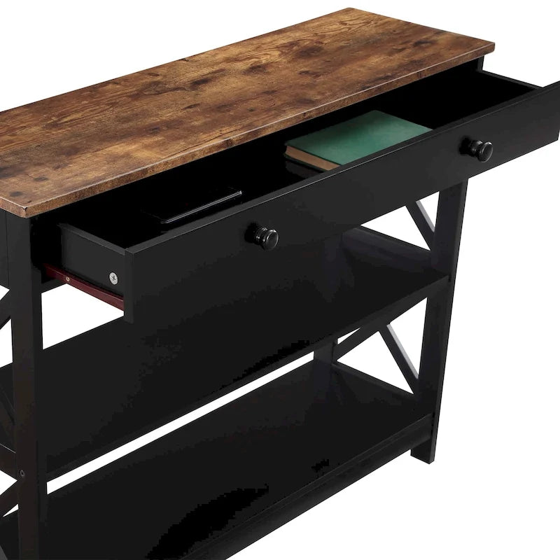 Console 1 tiroir avec étagères