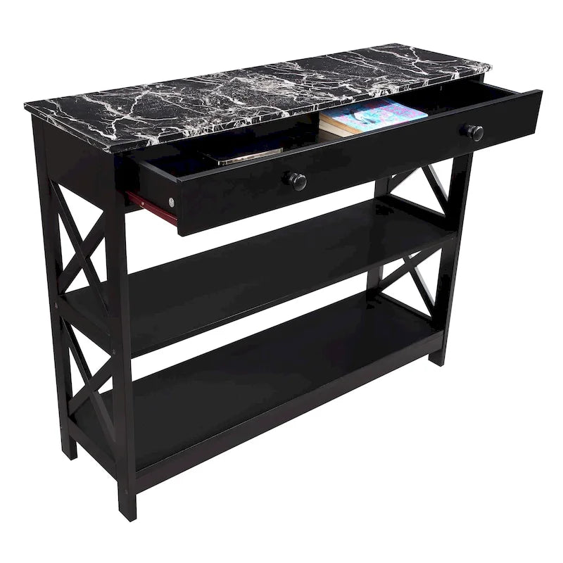 Console 1 tiroir avec étagères
