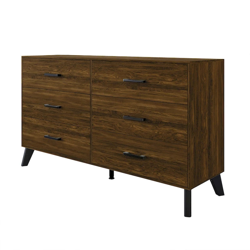 Commode Classique en Bois à 6 Tiroirs