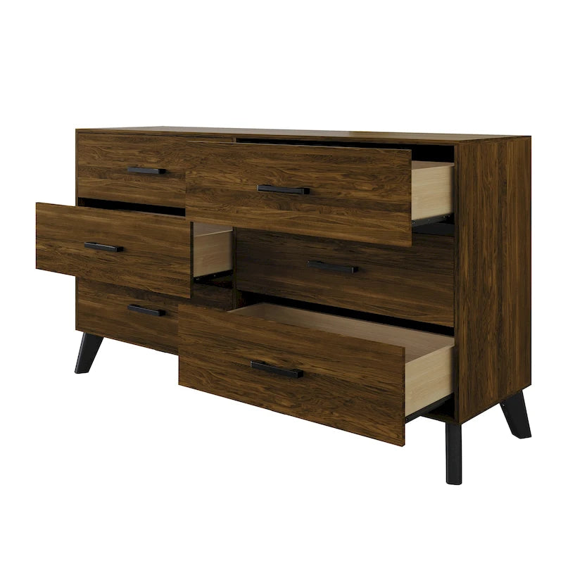 Commode Classique en Bois à 6 Tiroirs