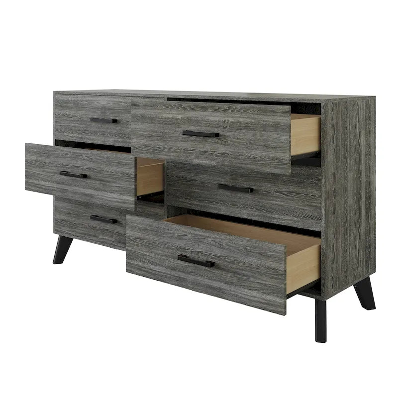 Commode Classique en Bois à 6 Tiroirs