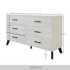 Commode Classique en Bois à 6 Tiroirs