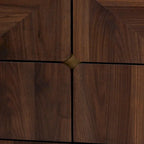 Commode 6 tiroirs en bois fini noyer marron de style transitionnel moderne du milieu du siècle