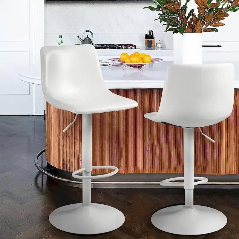 Lot de 2 tabourets de bar réglables en hauteur, tabourets de bar pivotants avec dossier